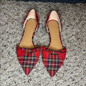 J. Crew-tartan plaid d'Orsay flats